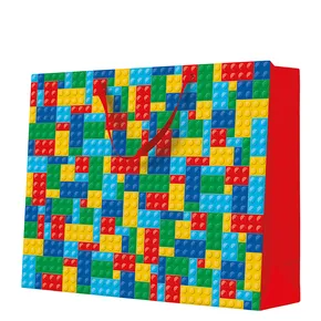 Darčeková taška maxi veľká - COLORFUL BRICKS 54x16x44 cm